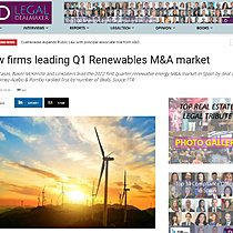 Law firms leading Q1 Renewables M&A market